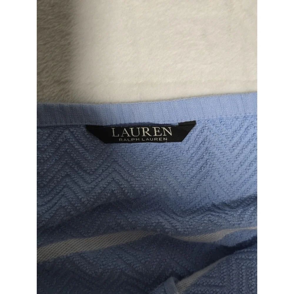 Lauren Ralph Lauren hand towel texture herringbone light blue white stripes